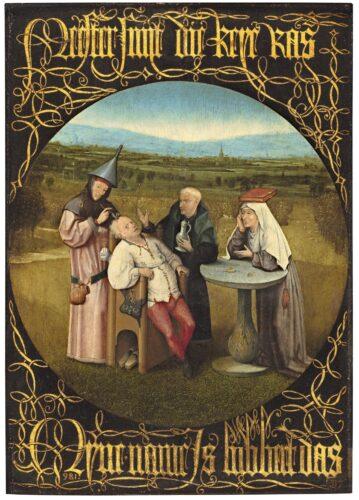 “The Extraction of the Stone of Madness”, Hieronymus Bosch, c. 1494, Museo del Prado